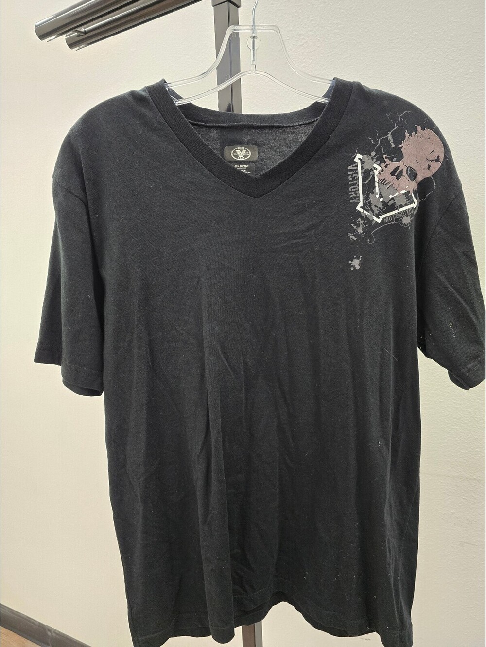 Victory Motorcycles Pure Victory Gear Skull V-Neck Men Large